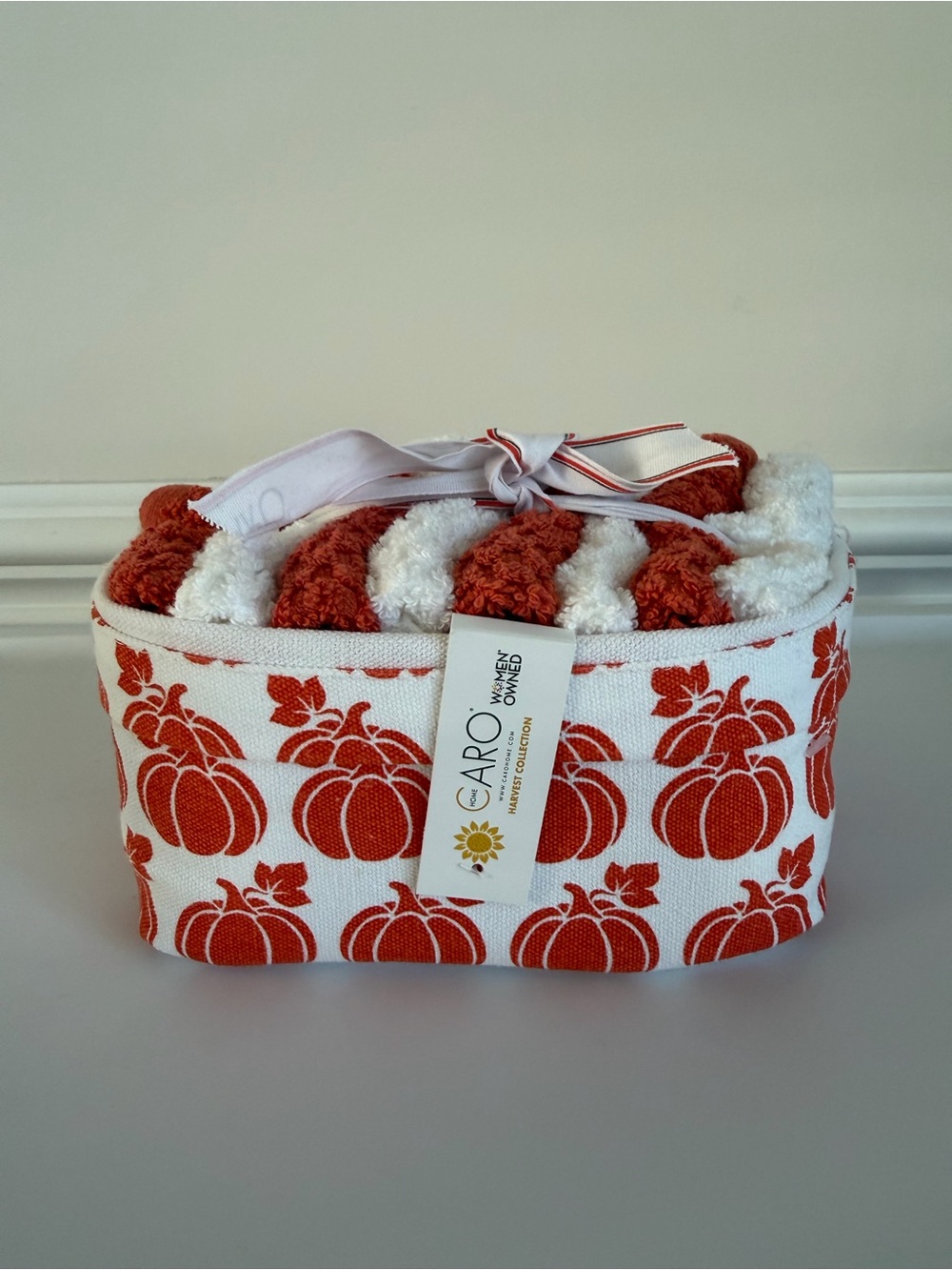 Caro Home Towel Gift Set - Fall/Autumn/Pumpkin